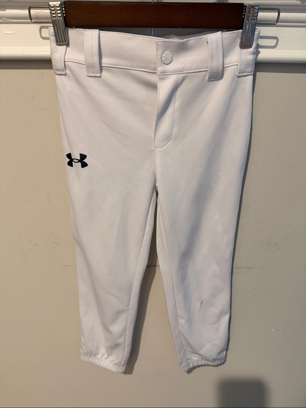 Under Armour Kids White Baseball Pants with Black Logo